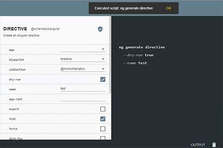 GUI for Angular: Working with Schematics